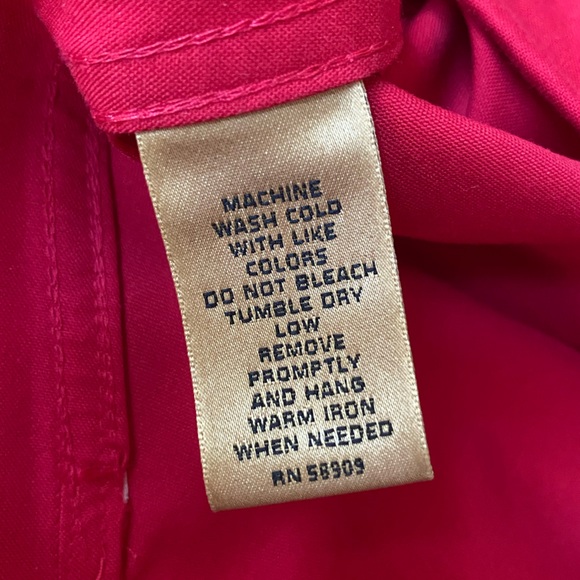 Investments Taylor Gold Label Non-Iron 3/4 Sleeve Button Front Shirt Red 10P - Picture 10 of 10